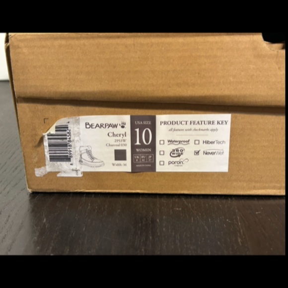 BEARPAW Cheryl Suede Wool Blend Lining Winter Boots Charcoal/Black Womans 10 - Picture 16 of 16